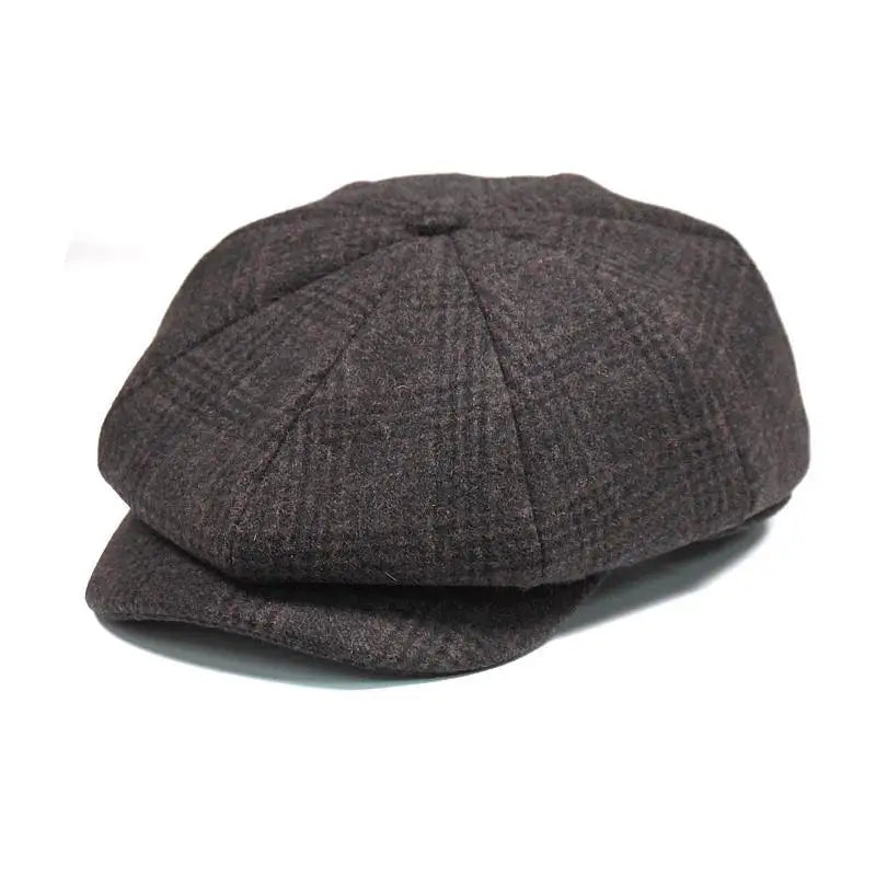 Boné de jornaleiro masculino arenque de lã BUTTERMERE, boné liso cinza Tweed, boina masculina vintage britânica, chapéus de lã outono e inverno