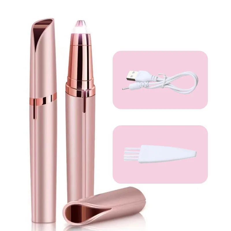 Aparador de sobrancelha elétrico para mulheres, Eye Brow Shaper, lápis, removedor de pêlos faciais, barbeadores automáticos de sobrancelha, Pockknife