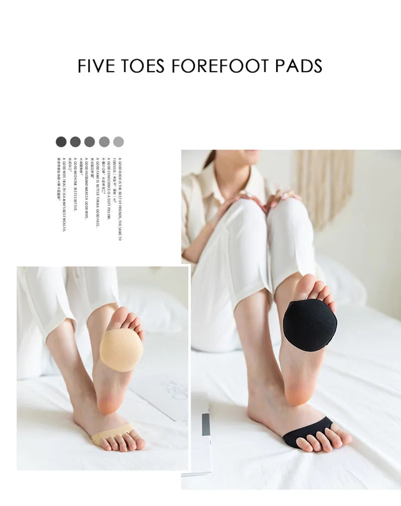 Five Toes Anepé Pads para Mulheres, Salto Alto Meia Palmilha, Calos, Calos, Foot Pain Care, Meias de Choque, Toe Pad Inserts