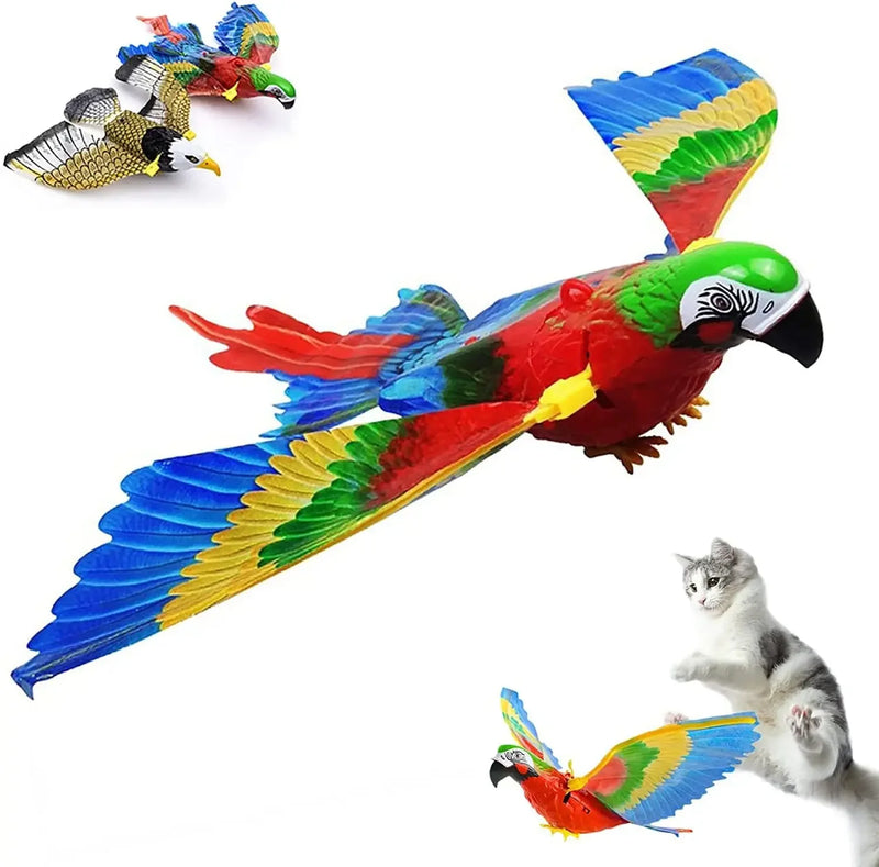 Brinquedo de pássaro voador elétrico para gatos, Simulação, Interativo, Pendurado, Papagaio, Águia, Aliviar o tédio, Brinquedos Provocantes